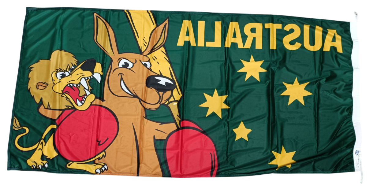 Fighting Kangaroo Cricket Flag