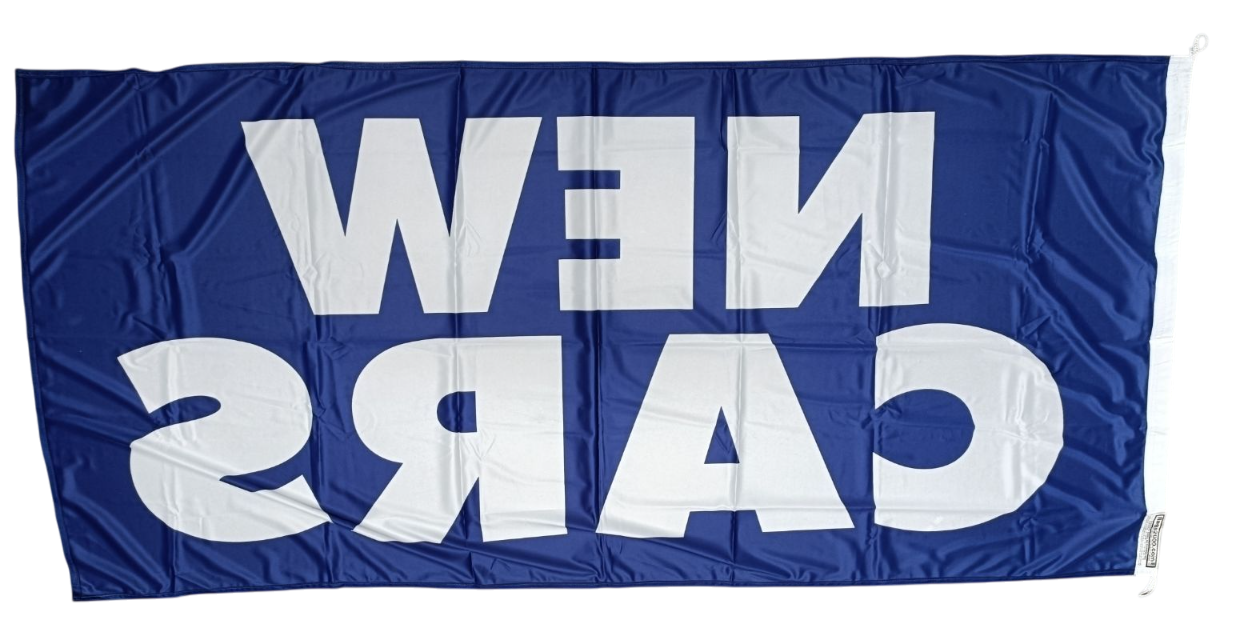 New Cars, Blue 180cm by 90cm Flag