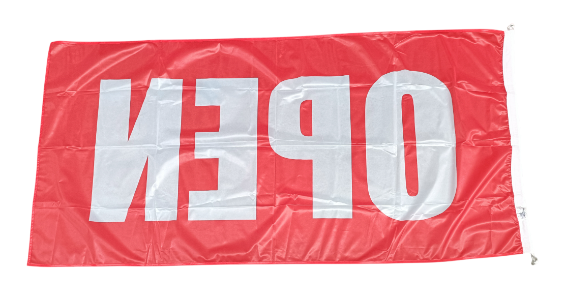 Open Flag, Red, 180x90 cm