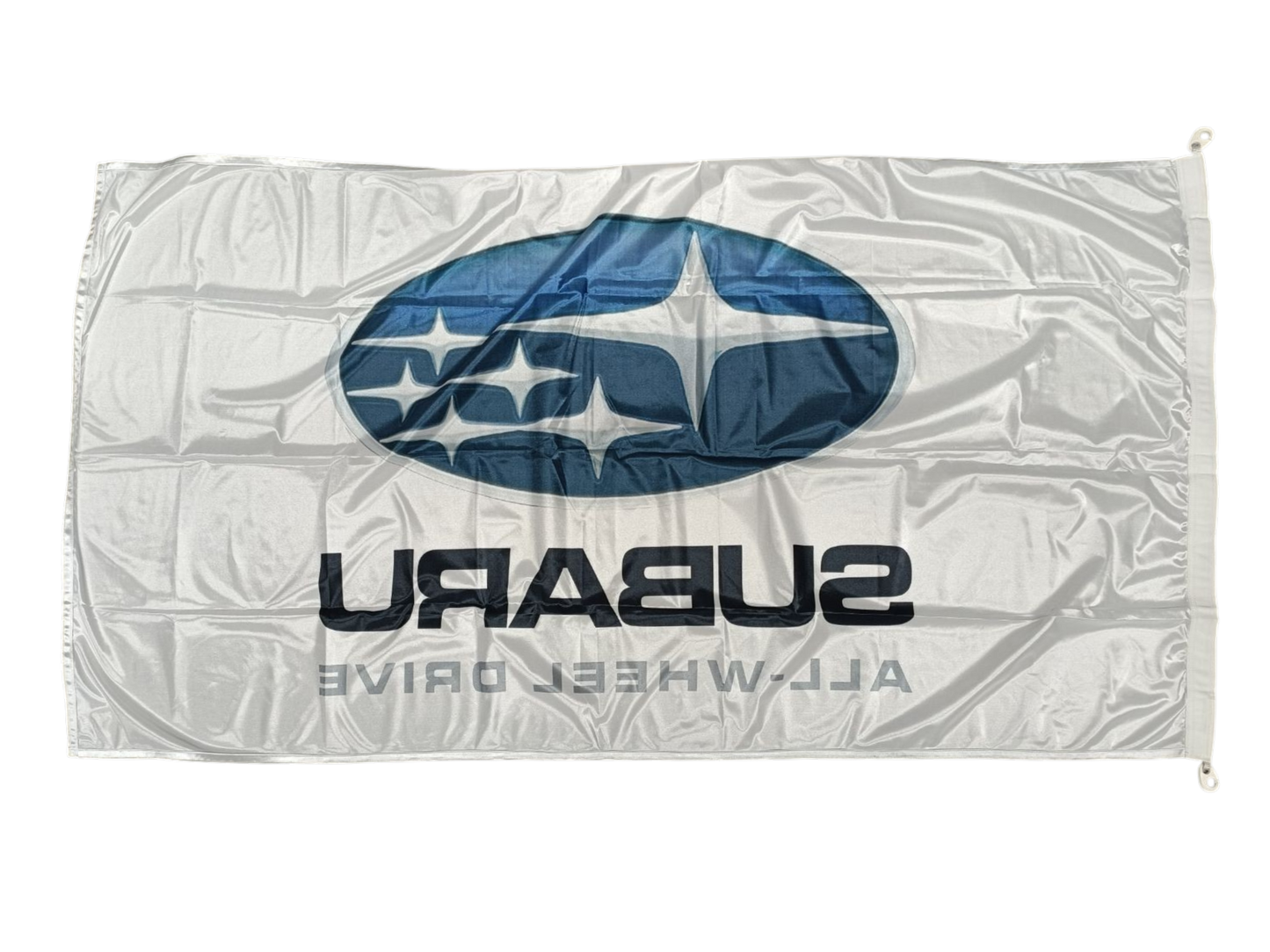 Subaru All Wheel Drive Flag, White, 180x90 cm