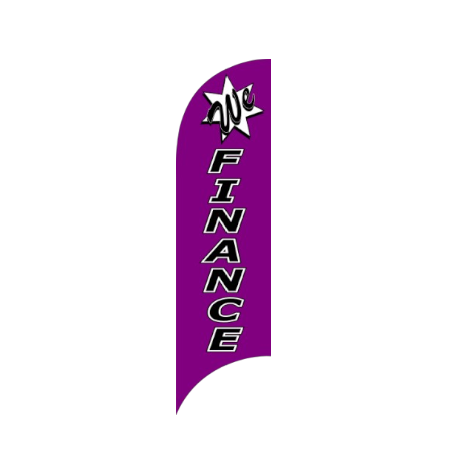 Quality Double sided We Finance Feather Flags 80x300 cm