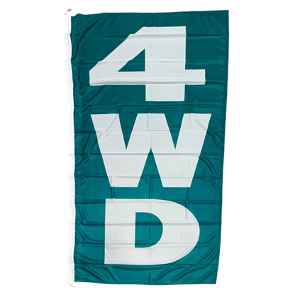 High Quality 4WD Flag, 90x180 cm - with header and loops
