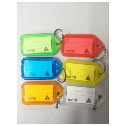 50 x Kevron Key Tag Rings Assorted colours