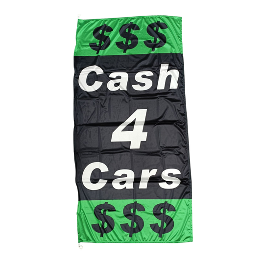 Cash 4 Cars Flag, 90x180 cm - Available in Multiple Colors/Designs
