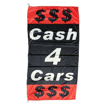 Cash 4 Cars Flag, 90x180 cm - Available in Multiple Colors/Designs