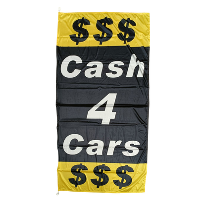 Cash 4 Cars Flag, 90x180 cm - Available in Multiple Colors/Designs