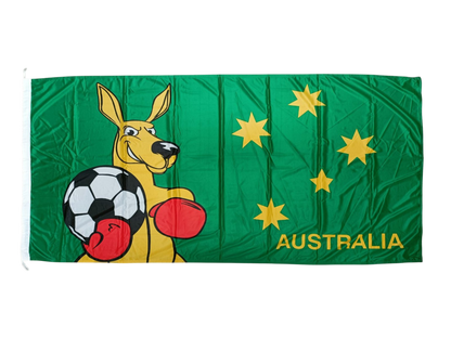 Fighting Kangaroo with Football Flag