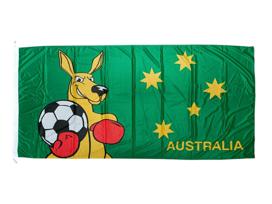 Fighting Kangaroo with Football Flag
