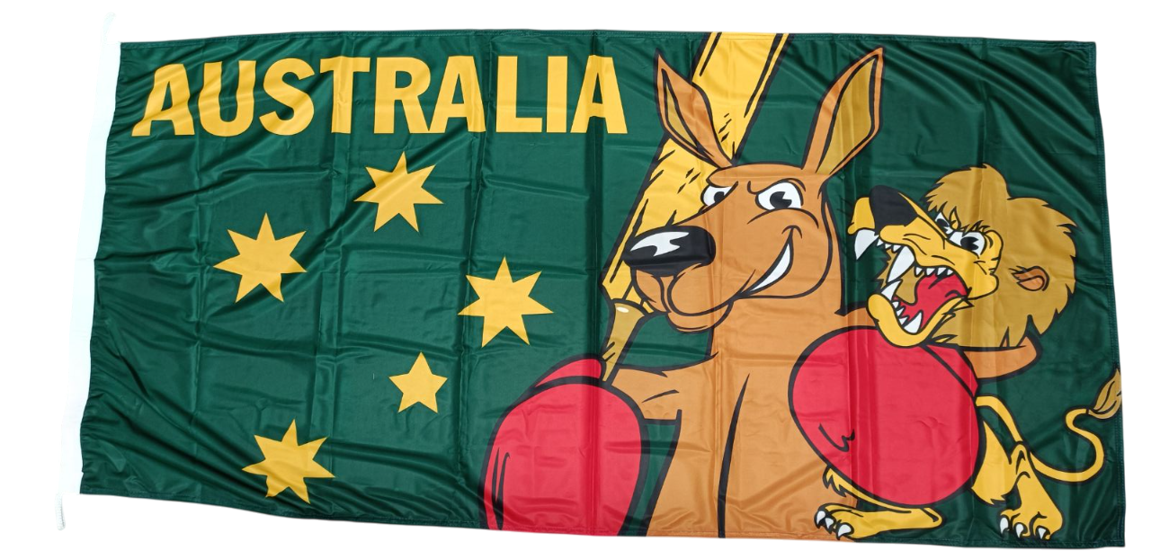 Fighting Kangaroo Cricket Flag