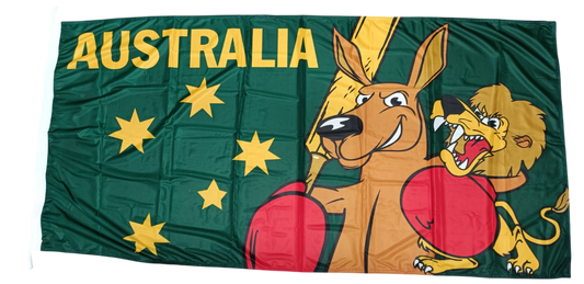 Fighting Kangaroo Cricket Flag