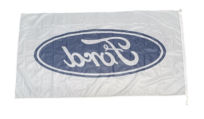 Ford, logo,White Horizontal Flag, 180cm by 90cm