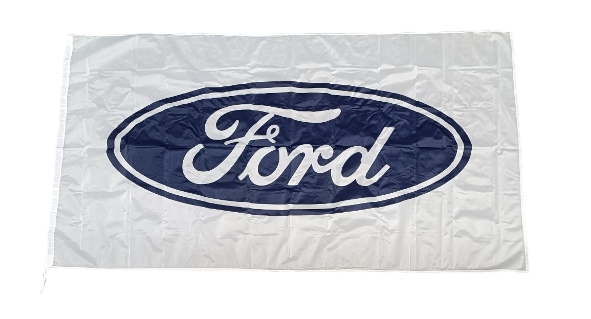 Ford, logo,White Horizontal Flag, 180cm by 90cm