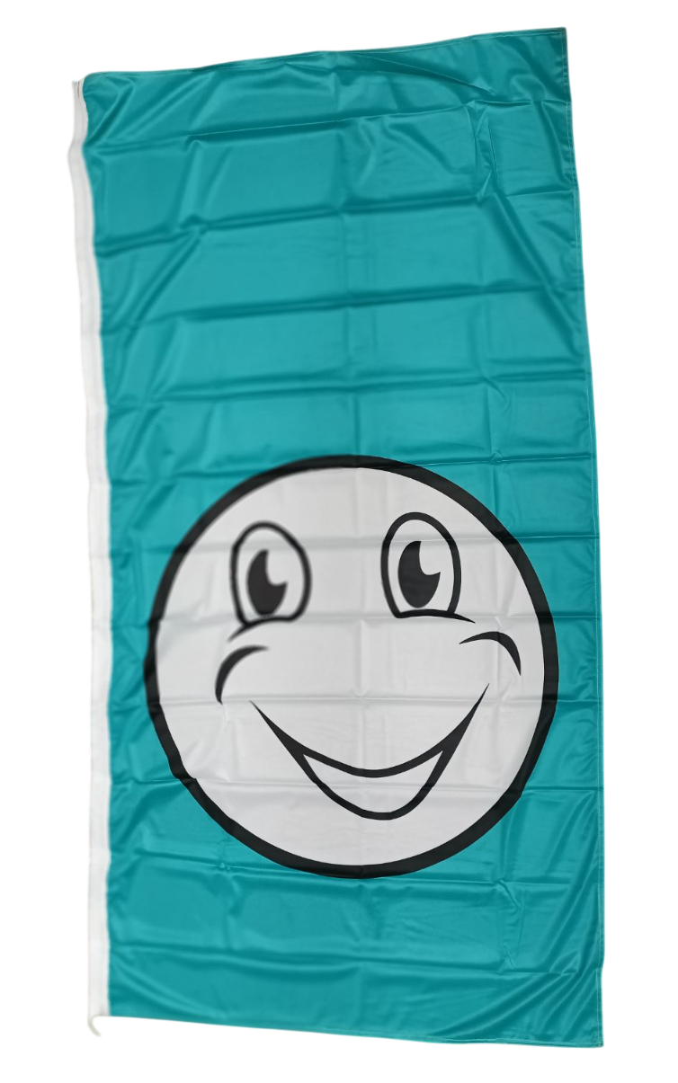 Happy Face Flag - Multiple Sizes & Colors Available