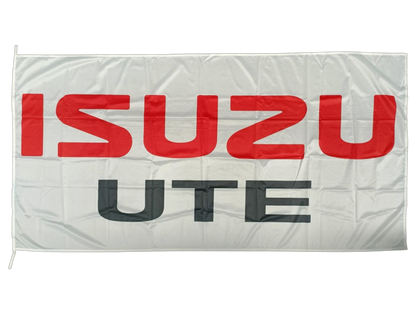 Quality ISUZU UTE, White Outdoor Flag - Multiple Sizes Available