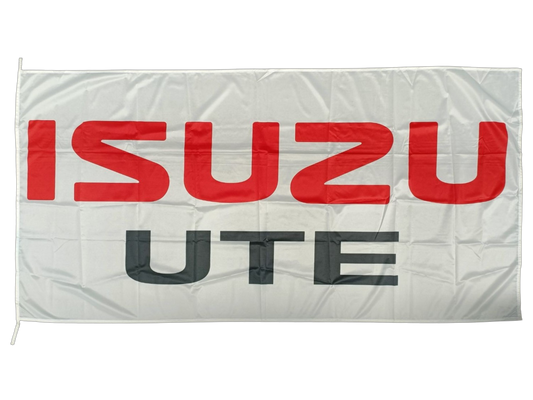Quality ISUZU UTE, White Outdoor Flag - Multiple Sizes Available