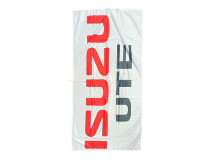 Quality ISUZU UTE, White Outdoor Flag - Multiple Sizes Available