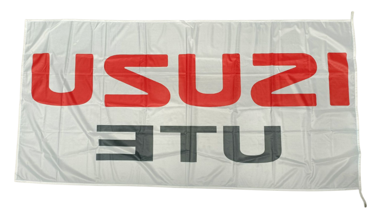 ISUZU UTE, White 180cm by 90cm Outdoor Flag