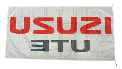 ISUZU UTE, White 180cm by 90cm Outdoor Flag