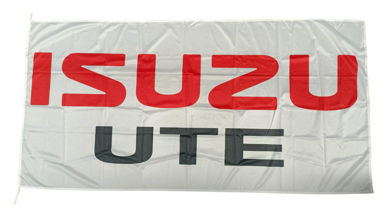 ISUZU UTE, White 180cm by 90cm Outdoor Flag