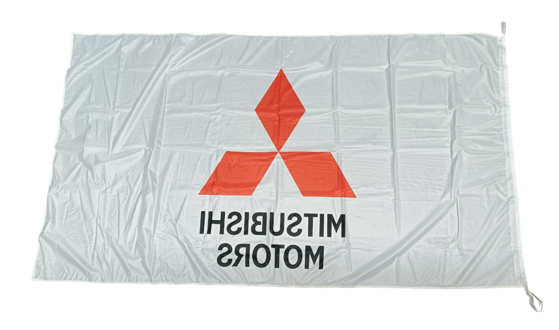 Mitsubishi Motors Flag, White, 180x90 cm