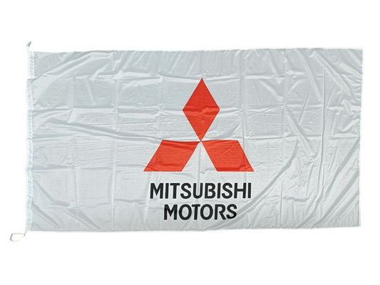 Mitsubishi Motors Flag, White, 180x90 cm
