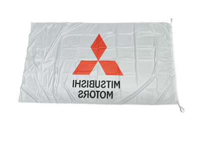 Mitsubishi Motors, White, 180cm by 90 cm Outdoor Flag