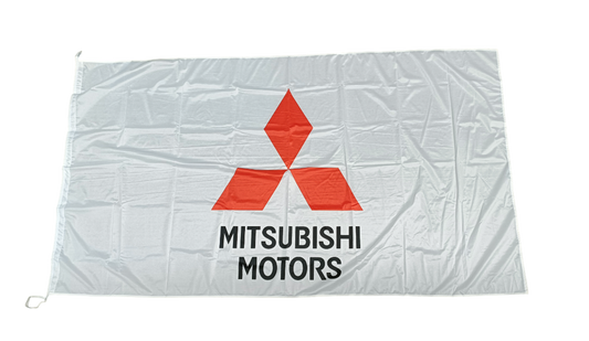 Mitsubishi Motors, White, 180cm by 90 cm Outdoor Flag