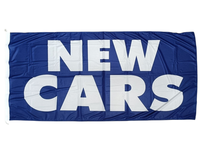 New Cars Flag, Blue - Multiple Sizes Available