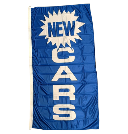 New Cars Flag, Blue - Multiple Sizes Available