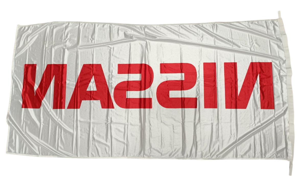 Nissan, White 180cm by 90cm Flag