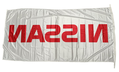 Nissan, White 180cm by 90cm Flag