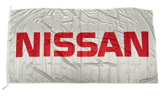 Nissan, White 180cm by 90cm Flag