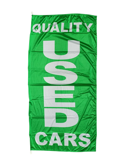 Quality Used Cars Banner Flag 90cm by 180cm - Green