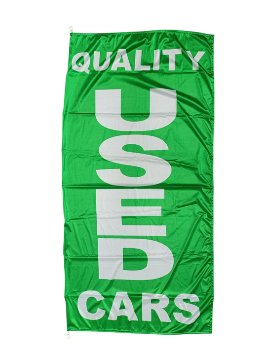 Quality Used Cars Banner Flag 90cm by 180cm - Green
