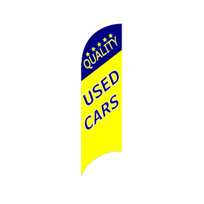 Quality Double sided Used Cars Feather Flags, 80x300 cm - Available in Multiple Colors