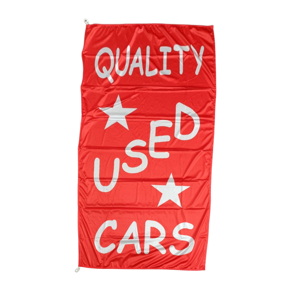Quality Used Cars Flag, 90x180 cm - Available in Various Designs