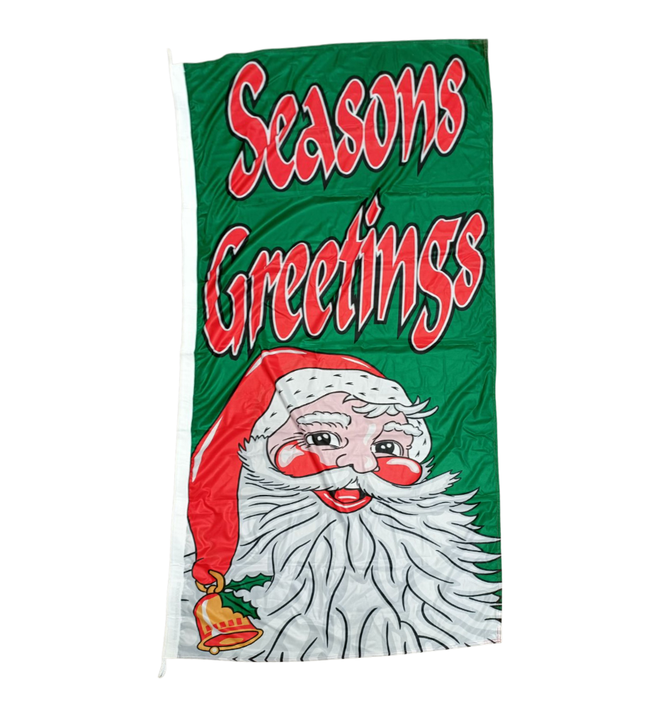Seasons Greetings Flag, 90x180 cm - Available in Multiple Colors