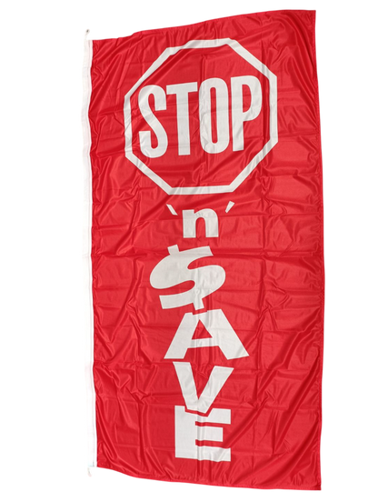 Stop 'n' Save Vertical Flag, 90cm by 180cm