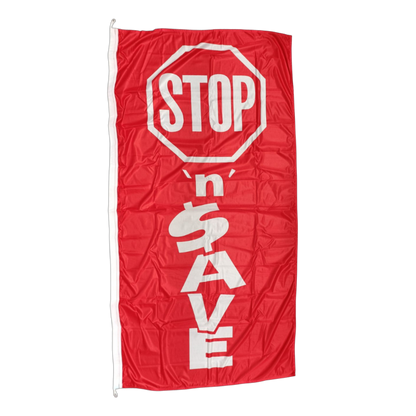 Stop 'n' Save Flag, 90x180 cm