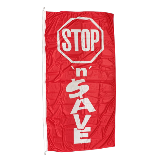 Stop 'n' Save Flag, 90x180 cm