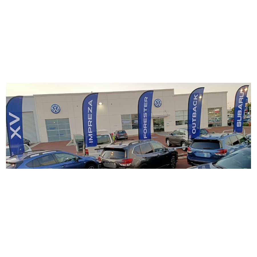 Subaru and 'Model' Feather Flags, 75x300 cm