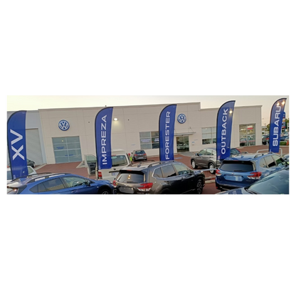 Subaru and 'Model' Feather Flags, 75x300 cm