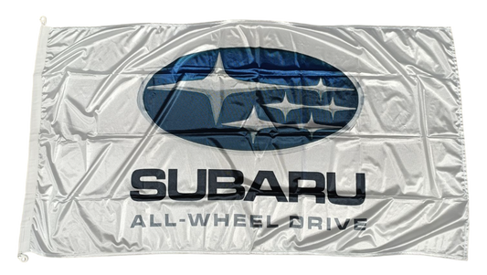 Subaru All Wheel Drive, White 180cm by 90cm Flag