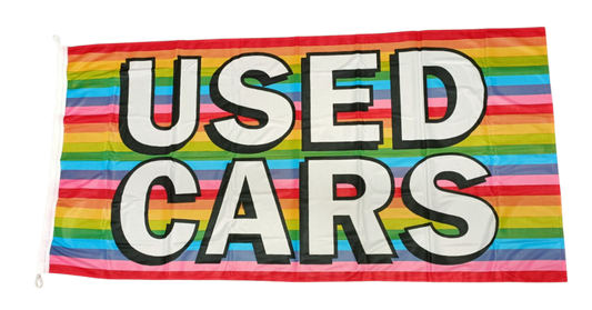 Used Cars Flag, Rainbow, 180x90 cm