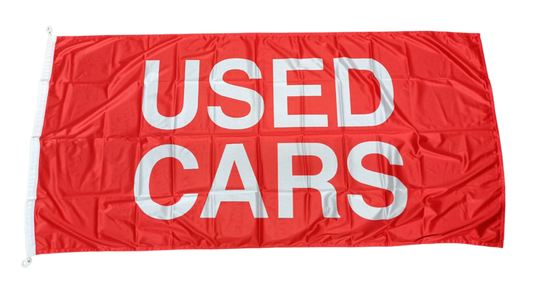 Used Cars Flag, Red, 180x90 cm