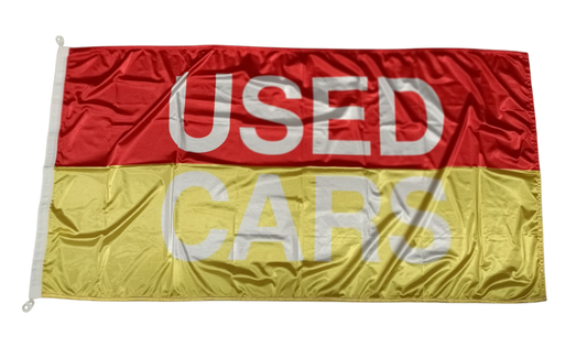 Used Cars Flag, Red-Yellow, 180x90 cm