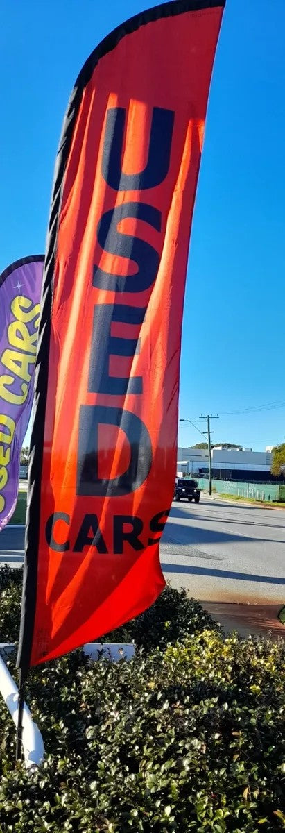 USED CARS, Feather flag, Screen Printed, 75cmx300cm
