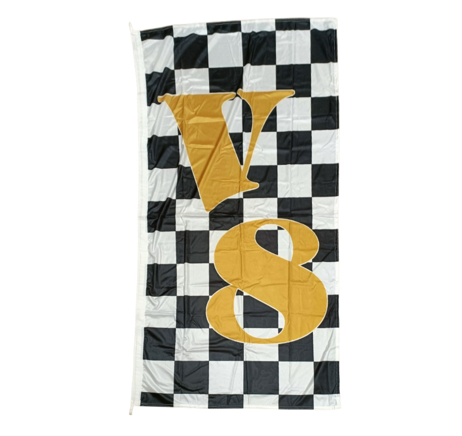 V8, Checkered Flag, 90x180 cm