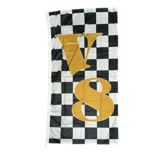 V8, Checkered 90cm by 180cm Flag