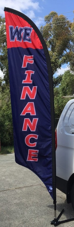 We Finance, Feather, 80cm by 300cm Double-sided Flag